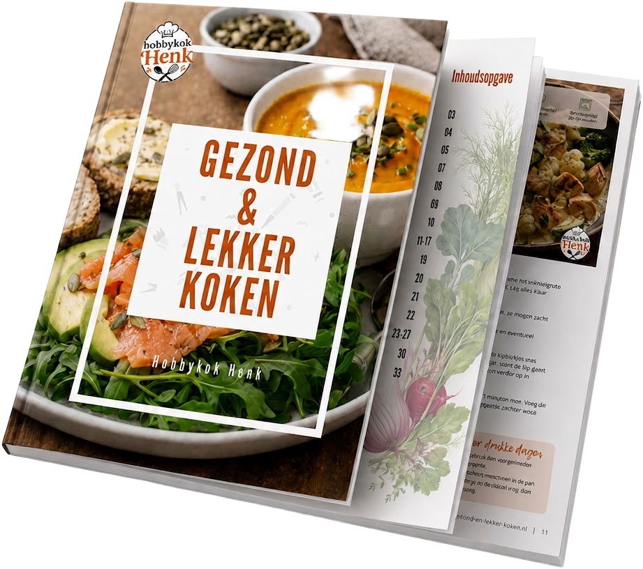Cover van het kookboek Gezond & Lekker Koken van Hobbykok Henk